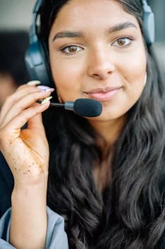 friendly customer service representative smiling