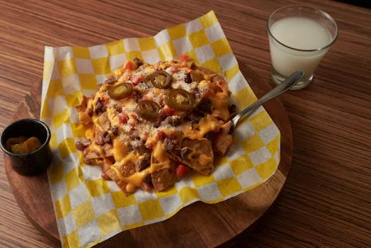 loaded nachos with cheese jalapenos beef