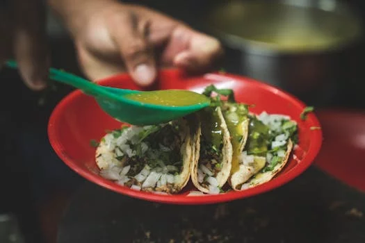 authentic mexican street tacos with fresh cilantro