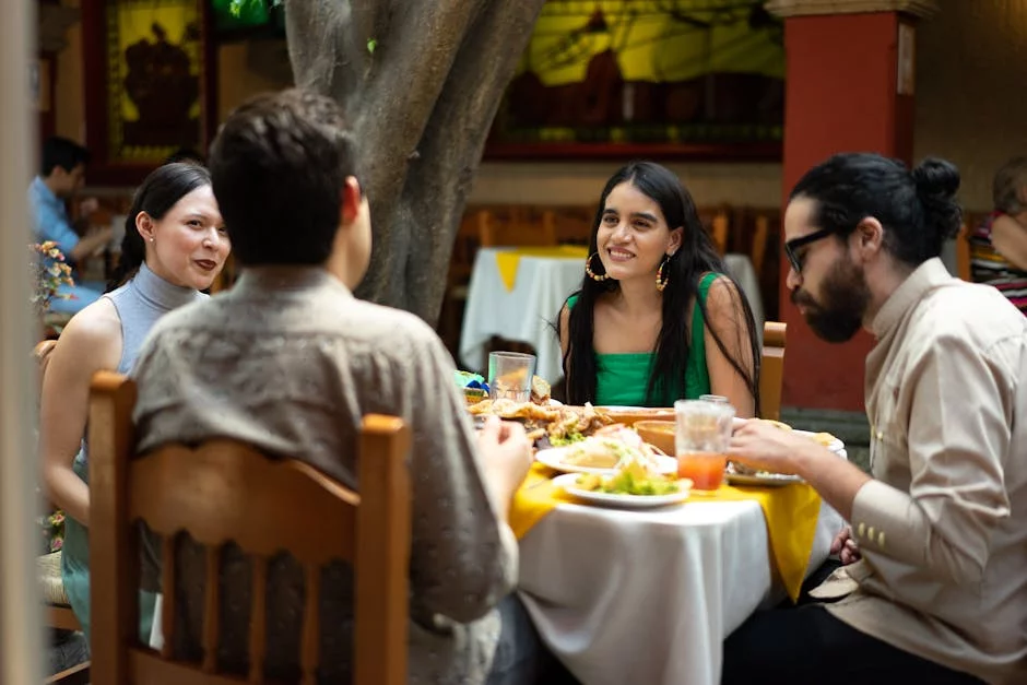 vibrant restaurant interior with mexican decorations